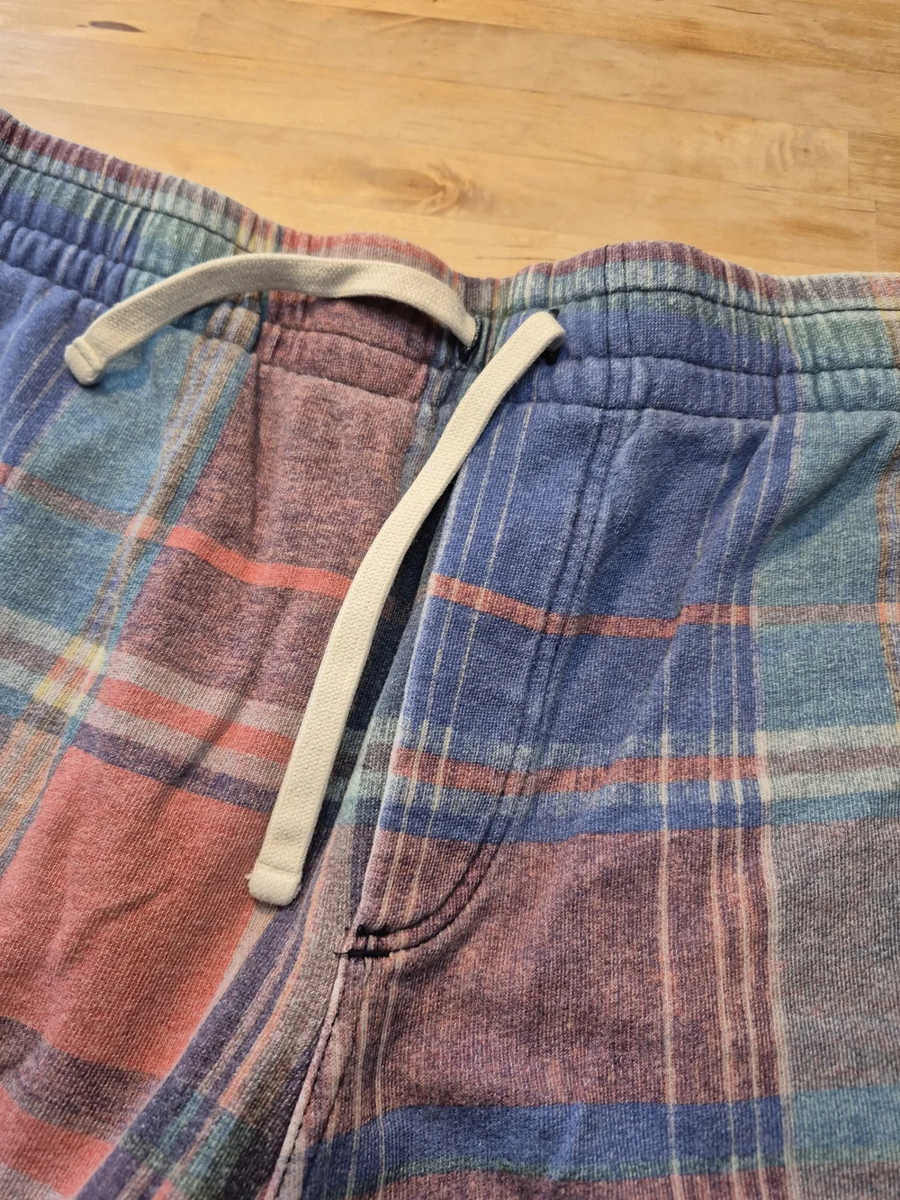 Polo by Ralph Lauren Multicolor Plaid Terry Cloth Drawstring Shorts